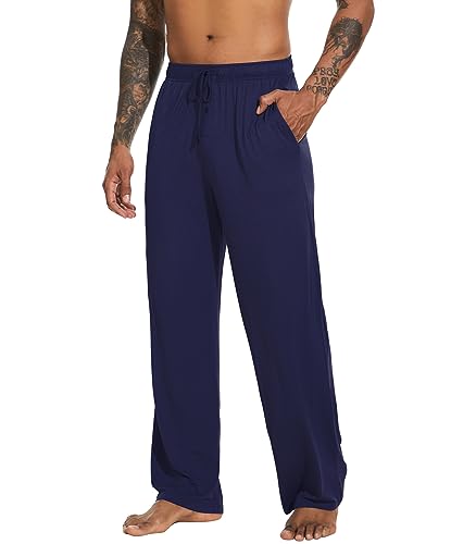 WiWi Mens Pajama Pants Soft Lounge Bottoms Sweatpants Button Fly Sleep Pjs Pant with Pockets Viscose from Bamboo S-XXL3