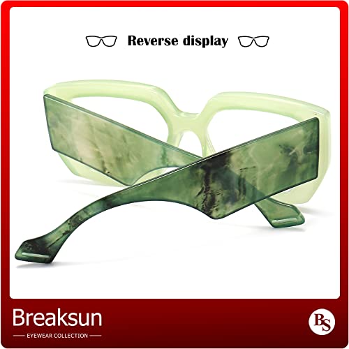 Image of Breaksun Thick Frame Blue Light Glasses for Women Men Fashion Oversized Square Computer Gaming Eyeglasses