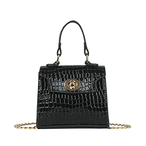 QINYA Bolso diseño de cocodrilo y cadena, Mini bolso cuadrado pequeño, bandolera de hombro para mujer Cover