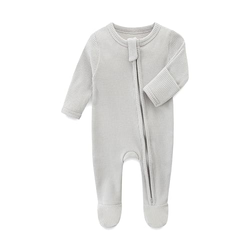 Image of Jomixa Baby Footies with Mittens, Infant 2-Way Zip Organic Cotton Jumpsuit