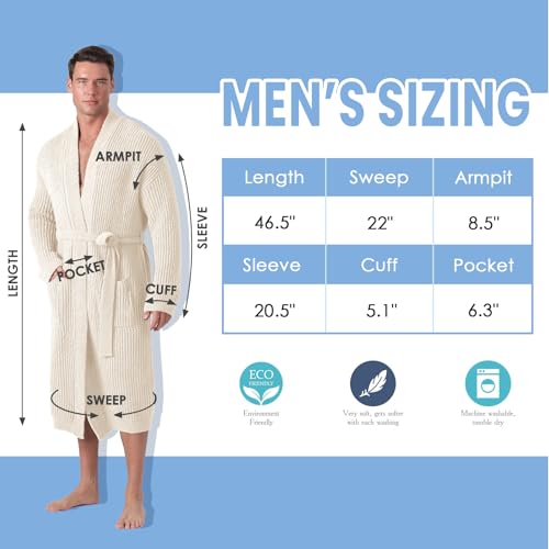 bearberry Cozy Robe Lightweight Soft Plush Robe Hoodless Sleepwear Nightgown with Pockets for Men4