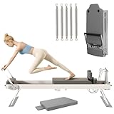 Pilates Reformer Machine - Equipo de cama plegable para entrenamiento de fuerza en el gimnasio en casa, ajustable para entrenamientos eficaces
