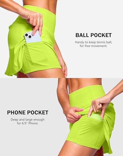 Image of SANTINY 13.5 inch /15 inch Skorts for Women with 2 Pockets High Waisted A Line Casual Pickleball Golf Skort Athletic Tennis Skirt