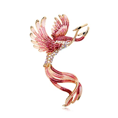Broches esmaltados con diseño de ave fénix para mujeres y hombres, broche de belleza, pájaros, fiesta, oficina, regalo C, Metal