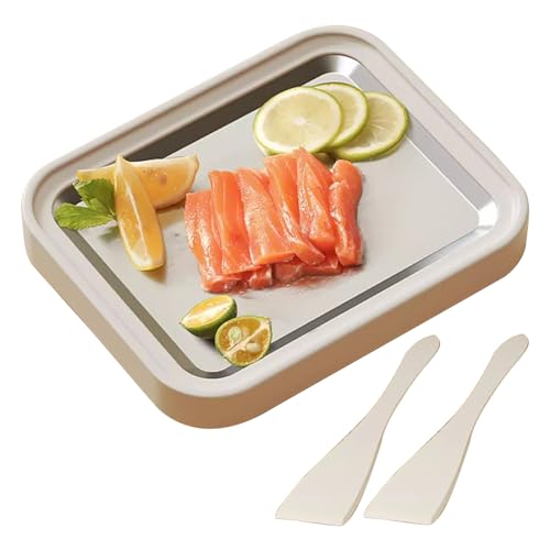 Stainless Ice Cream Roller – Yogurt Stir Fry Tray Maker, Home Ice Cream Roller for Cafe Restaurant Food Truck Bakers Dessert Enthusiasts Beginners | Dessert Business, Mall Kiosk Equipment