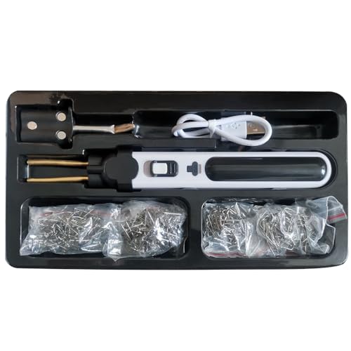 Xtahdge ポータブルハンドヘルドプラスチック溶接機パネル亀裂修理キット熱切断ホットステープラープラスチック穴修復ツールセット LEDライト付き