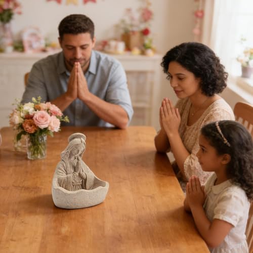 Statue Vierge Marie de bureau de 14cm, cadeau pour chrétiens - 3