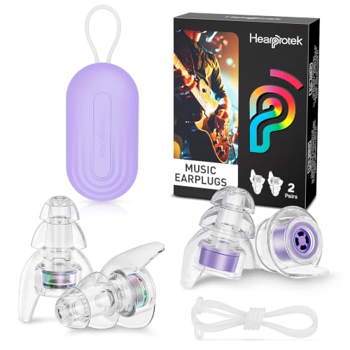 Image of Hearprotek Concert Ear Plugs, 2 Pairs High Fidelity Ear Plugs for Musicians