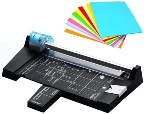 Taglierina Rotativa per Impieghi Gravosi con 4 Lame Trimmer Manuale A4 per Linee Tratteggiate E Cordonature A Onda Diritta Taglierina A Ghigliottina per Carte Fotografiche di Carta
