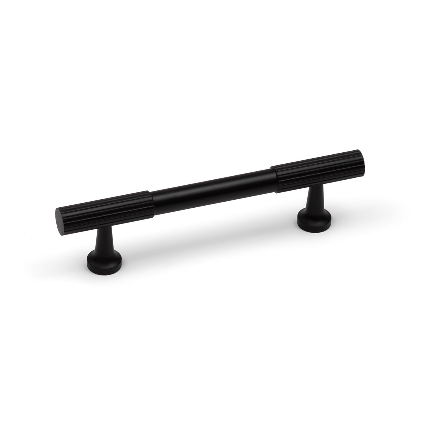 Handle & Home 96mm Matt Black Reeded Cabinet Handle – Modern Drawer & Cupboard Pull