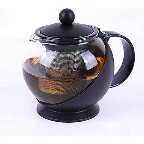 DFAOLLI ,Tea Garden Teapot，Heat- Glass Tea Pot Stainless Steel Liner, Bubble Teapot High Temperature Large Capacity Kettle Herbal (Color : 1250ml) Cover
