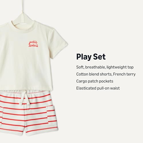 Image of Amazon Essentials x Sofia Grainge Babies, Toddlers, and Boys' T-Shirt and Short Play Set, Multipacks