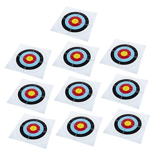 Mikikit 10Pcs Archery Target Paper Targets for Use Printed Design for Improved Shooting Accuracy for Practice and Skill Development
