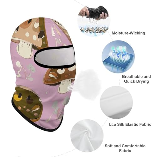 Balaclava Mask para hombre máscara de esquí para mujer con motivo de hongos máscara facial completa cubierta facial para ciclismo miniatura 3