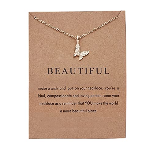 Vembley Charming Gold Plated Butterfly Pendant Necklace for Women and Girls