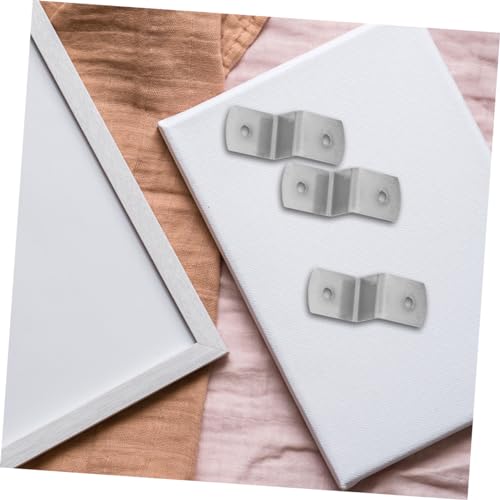 Image of 50pcs Corner Code Hardware Hook Z Offset Clips Picture Frame Corner Brackets Z Clips Z Bracket Canvas Clips Spacers Fastener Framing Brackets Corners Trim Clips Hang Iron Silver