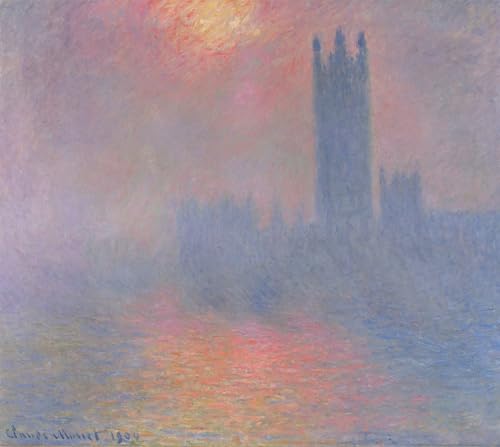 Impression prints toile Monet Londres : tableau abstrait moderne pour décoration de salon