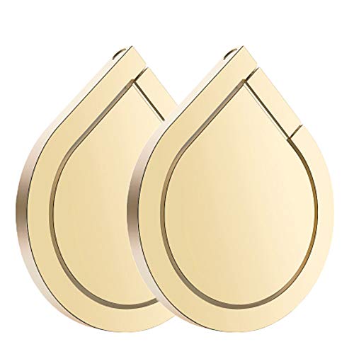 Phone Ring Holder, 2PCS Full-Metal 360° Rotation Phone Grip Kickstand Work on Magnetic Car Holder Universal Finger Ring Stand for iPhone 8 7 7 Plus 6S 6 5 5S, Samsung Galaxy and iPads (Gold)