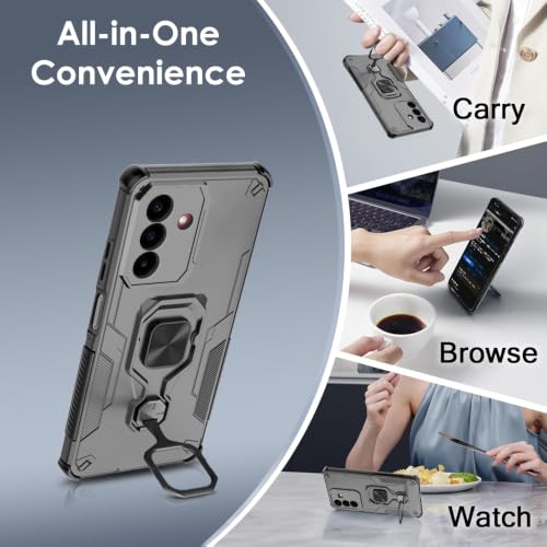 Image of TheGiftKart Tough Armor Bumper Back Case Cover for Samsung Galaxy M47 5G | Ring Holder & Kickstand in-Built | 360 Degree Protection Back Case Cover for Samsung Galaxy M47 5G (PC & TPU, Black)