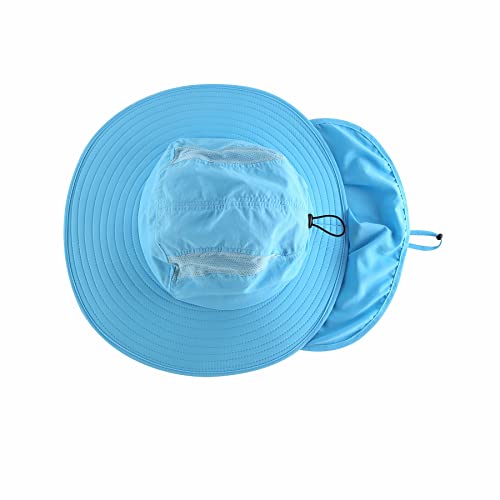 Image of Home Prefer UPF 50+ Mens Wide Brim Fishing Hat with Neck Flap Sun Hat for Men Women Sun Protection Cap