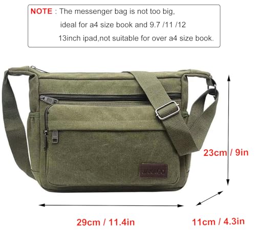 JAKAGO Umhängetasche Herren, Multi-Tasche Schultertaschen,Arbeitstaschen Herren & Damen,für Outdoor,Reisen,Arbeiten,täglicher Gebrauch (Grün)