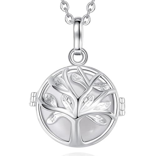 AEONSLOVE Llamador de Angeles Embarazada El Llamador de Angeles Collar Llamador de Angeles para Embarazadas Llamadores de Angeles Colgante Embarazada Regalo Mujer Embarazada (Blanco)