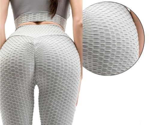 Calça Feminina Legging Cintura Alta Bolha 3D Com Compressão Disfarça Celulite Fitness Sem Transparên