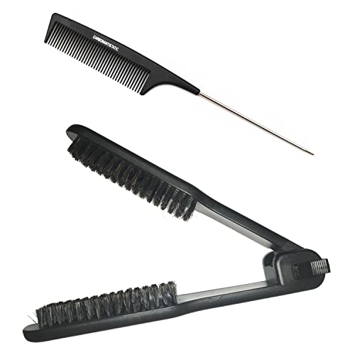 Clamp Brush Hair Double Sided Hair Straightening Comb With Lock Bristle Flat Straightener Air Vent Detangler Splint For Women,Girls,Wet,Dry,Fine,Thick Natural Hair #TOP3