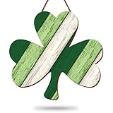 Whaline Shamrock Wooden Hanging Sign St. Patrickβs Day Door Decorations Wall Sign Clover Shaped Front Door Hanger for Irish Holiday Indoor Outdoor Home Farmhouse Wall Window