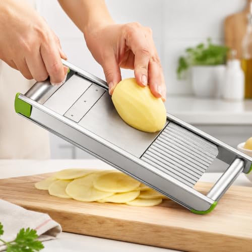 Image of Stainless Steel Vegetable Cutter & Slicer | Heavy-Duty Manual Slicer for Potato, Onion, Cabbage & Kitchen Use | Durable Commercial-Grade Vegetable Chopper with Sharp Blades