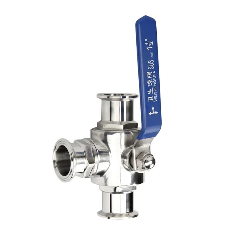 Raccord à rotule en T 38 mm 1-1/2 po en acier inoxydable SUS 304 L-Port trois voies