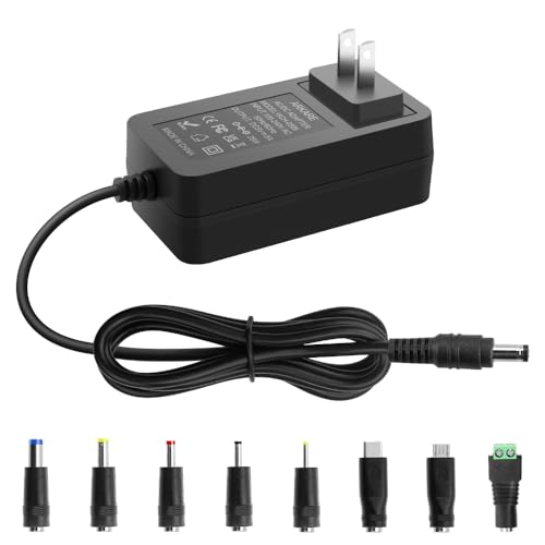 Arkare 5V Power Supply 5A 25W AC/DC Wall Plug Charger AC 100-240V to DC 5 Volt Replacement Power Cord 5A 4A 3A 2A 1A for Security Camera Baby Monitor Graco Swing TV Box Raspberry Pi with 8TIPS 4.9FT