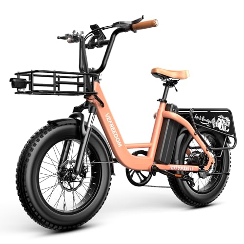 Cargo ebike with Front Basket，Rose pinl