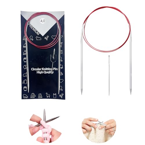 4 mm Circular Knitting Needles US6 |40 inches/100 cm | Suitable for Beginners to Knit Sweaters Scarves Blankets and Other Projects!