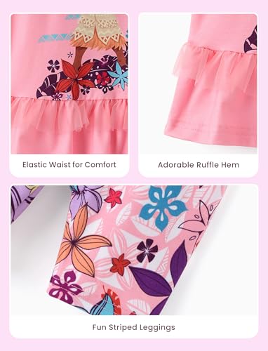 Disney Princess 2-Piece Short Sleeve Ruffle Top and Trousers