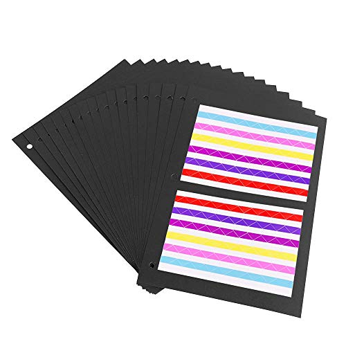 OUME Scrapbook Black Paper 26x18CM, 30pcs Páginas de Recarga adicionales Libro Foto Papel Interior Auto Accesorios Adhesivos Compatible con Scrapbook DIY Álbum de Fotos 27,5x20,5CM