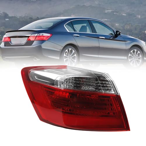 Image of Dasbecan Halogen Tail Light Assembly Compatible with 2013 2014 2015 Honda Accord Sedan EX LX Sport Rear Lamp Taillight Left Driver Side Replace#33550T2AA01 HO2804101