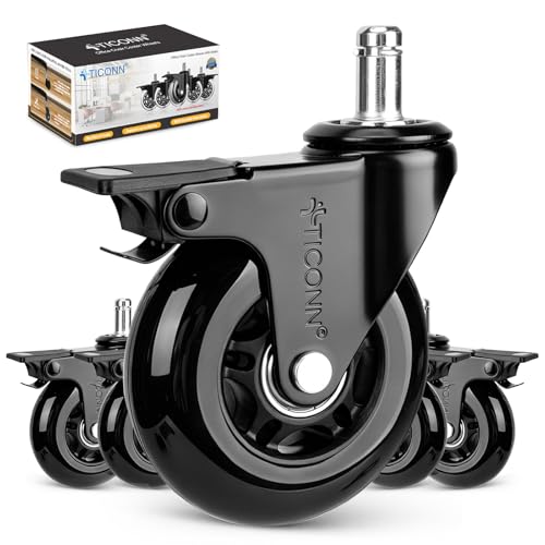 TICONN 3 Office Chair Caster Wheels with Brake