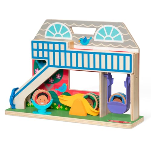 Image of Melissa & Doug GO Tots Wooden Schoolyard Tumble with 4 Disks - FSC Certified