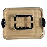 Charcuterie-Bretter, Charcuterie-Brett mit Deckel, tragbare Holzbretter mit abschließbarem, durchsichtigem Deckel, abgedecktes Serviertablett für Picknick, Camping, Käsetablett