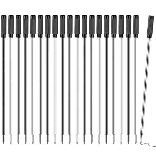 AZUREAL Pen Refills 20P, Replaceable Ballpoint Pen Refills, 1mm Medium Tip, Ink Pen Refills for Twist Pens, Black Ink