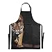 AQQA Tablier de chef de tigre puissant et dominateur pour hommes réglable 88x68cm tablier de barbecue tabliers de goutte d'eau pour hommes pour hommes femmes