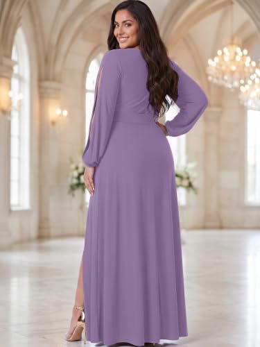 Image of KOH KOH Womens Long Sleeve Sexy Slit Photoshoot Evening Fall Maxi Dress