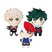 NUWIND 3PCS My Hero Academia Jouet Poupée en Peluche Anime Poupée de Chiffon Figurine Izuku/Todoroki/Katsuki Porte-clés Décoration Cadeaux Noël Anniversaire Accessoires 13cm