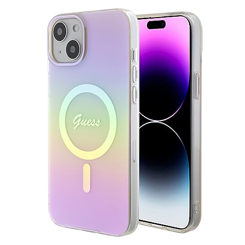 Guess GUHMP15MHITSP Coque Rigide pour iPhone 15 Plus 6,7" Rose IML Iridescent