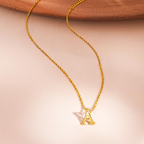 Image of Rubans Demi Fine Stainless Steel Alphabet Pendant CZ Gift for Women & Girls