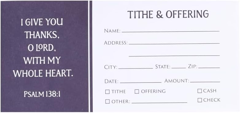 Cash Envelopes For Tithes And Offering Church Supplies Pack of 100 - Tithe Offering Envelopes for Church Fits Cash & Coins Envelopes Checks Swanson Christian Products (GIVE THANKS, 100, Pack)