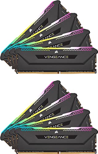 Image of Corsair Vengeance RGB PRO SL 256GB (8x32GB) DDR4 3200MHz C16 Desktop Memory (10 Individually Addressable RGB LEDs, Optimised for Bandwidth and Response Times, Custom Performance PCB) Black