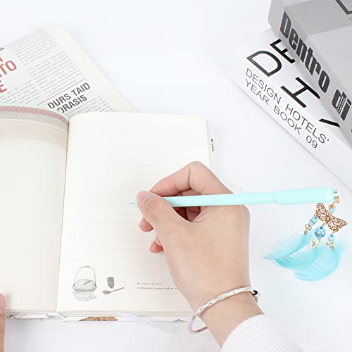 4 bolígrafos gel pluma plisados tinta negra 0.5mm miniatura 6