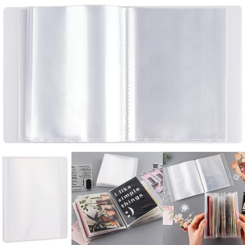 A6 Clear Sticker Photo Storage Album, Stamp Cutting Dies Storage Book Organizer Folder,40 Pages Clear Die & Stamp Storage Bag Transparent Plastic Folders for Cutting Dies Stencil Embossing Crafts